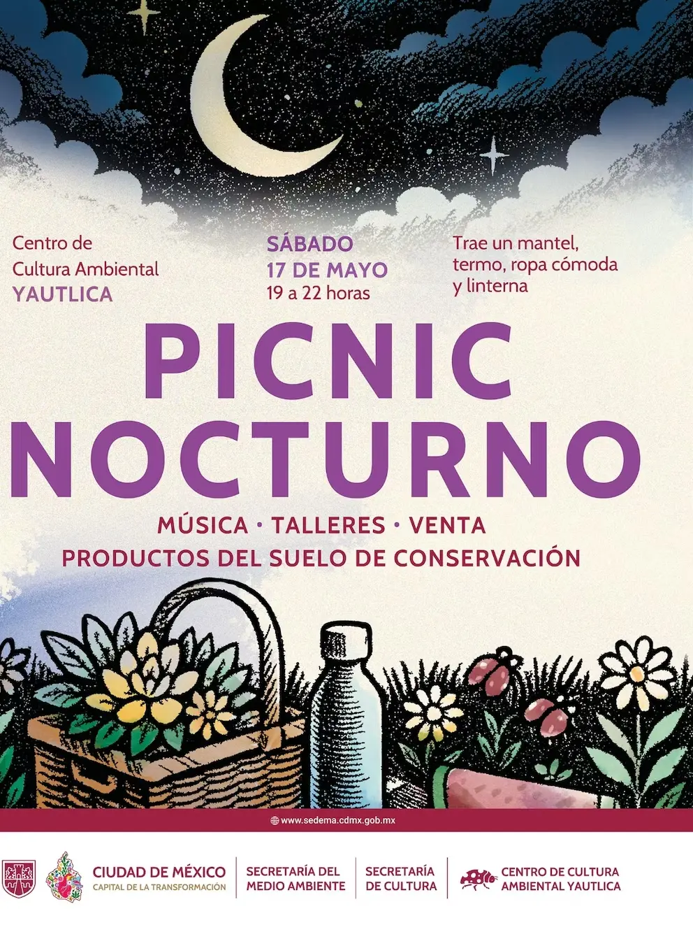 No te pierdas la oportunidad de asistir al Picnic Nocturno este sábado 17 de mayo. Foto: cortesía.