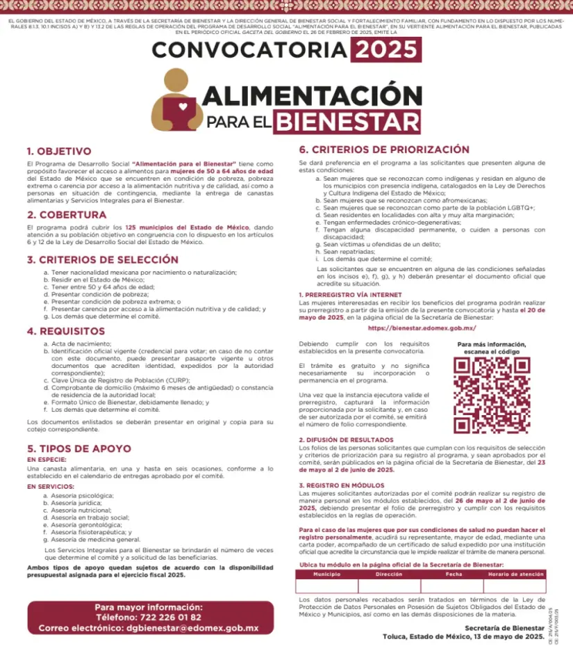 Convocatoria para el programa Alimentación para el Bienestar 2025. Foto: cortesía Convocatoria para el programa Alimentación para el Bienestar 2025. Foto: cortesía.