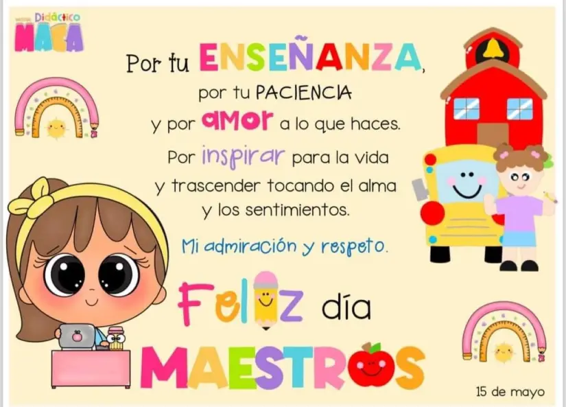 Feliz día profesor y profesora. Foto: Pinterest