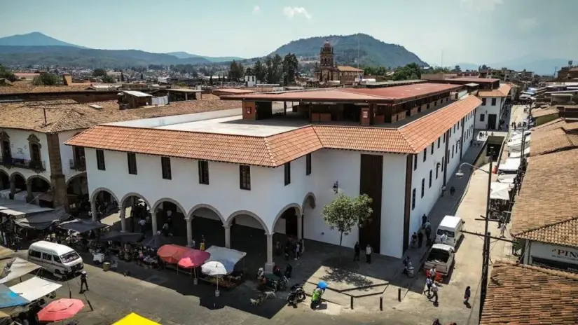 Nueva infraestructura del Mercado Pátzcuaro, donde podrás encontrar la mejor gastronomía local. Foto: Cortesía. Nueva infraestructura del Mercado Pátzcuaro, donde podrás encontrar la mejor gastronomía local. Foto: Cortesía.