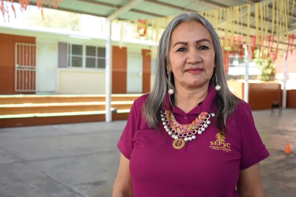 Con tres décadas en la docencia, Silvia Verónica Jiménez es maestra desde hace 16 años en la Primaria Jorge González, en el fraccionamiento Los Ángeles.