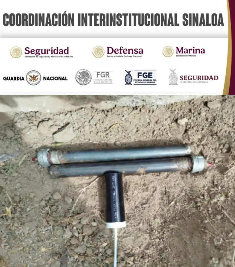 Explosivos asegurados en Culiacán y Choix. Foto: cortesía Explosivos asegurados en Culiacán y Choix. Foto: cortesía.
