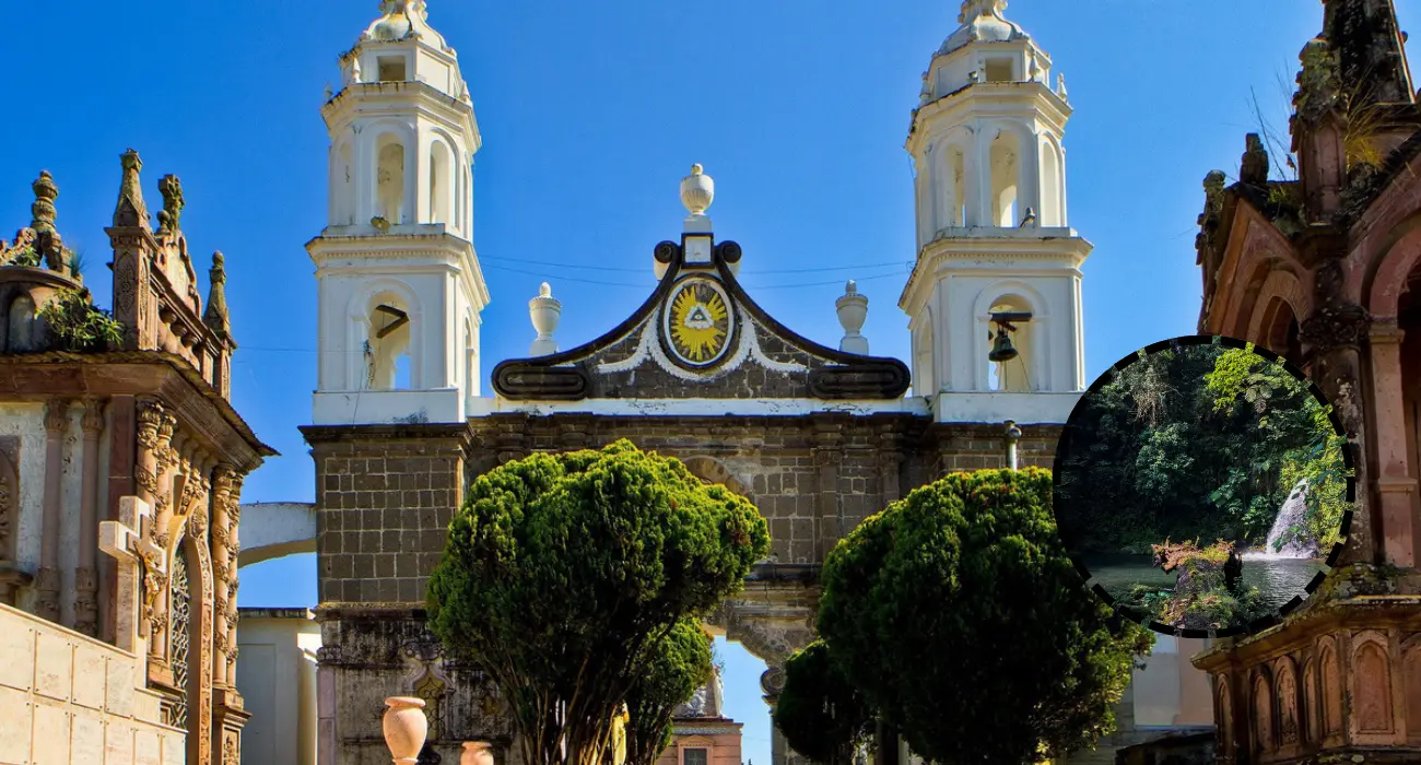 Pueblo Mágico rodeado de neblina