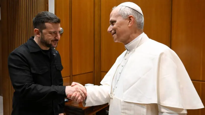 Reunión del presidente Volodymyr Zelenskyy y el Papa León. Imagen: Volodymyr Zelenskyy/X Reunión del presidente Volodymyr Zelenskyy y el Papa León. Imagen: Volodymyr Zelenskyy/X
