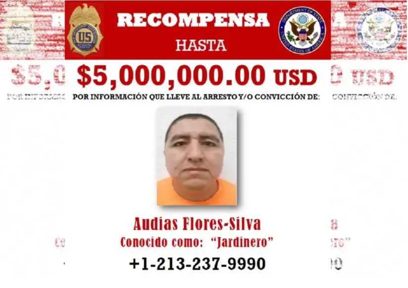 Recompensa por información que llevé al arresto de El Jardinero. Foto: Cortesía