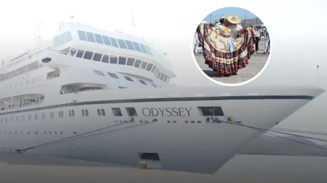 Pasajeros y tripulantes del crucero Crucero Odyssey son reciben la cálida bienvenida de los Sinaloense