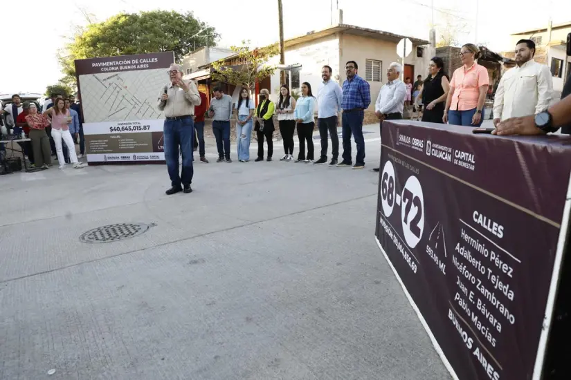 Entrega de nuevas 5 calles pavimentadas en la colonia Buenos Aires. Foto: Cortesía. Entrega de nuevas 5 calles pavimentadas en la colonia Buenos Aires. Foto: Cortesía.