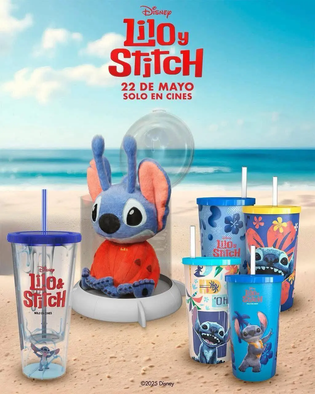 Palomera y vasos de Lilo y Stitch de Cinépolis. Foto: Coleccioado Palomera y vasos de Lilo y Stitch de Cinépolis. Foto: Coleccioado