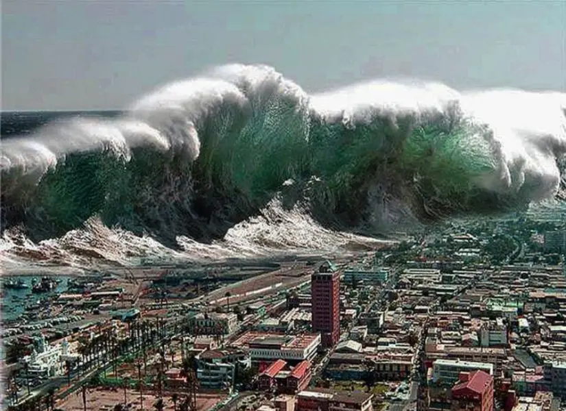 El tsunami puede alcanzar hasta 30 metros o más de altura. Foto: cortesía El tsunami puede alcanzar hasta 30 metros o más de altura. Foto: cortesía.