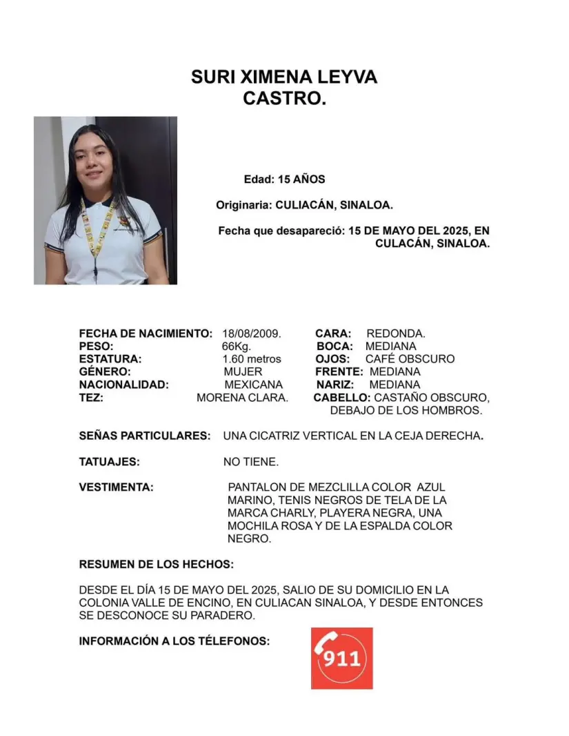 Ayúdanos a que la menor desaparecida vuelva a casa sana y salva, si conoces algún dato de su paradero, comunícate a los números correspondientes. Foto: Cortesía. Ayúdanos a que la menor desaparecida vuelva a casa sana y salva, si conoces algún dato de su paradero, comunícate a los números correspondientes. Foto: Cortesía.