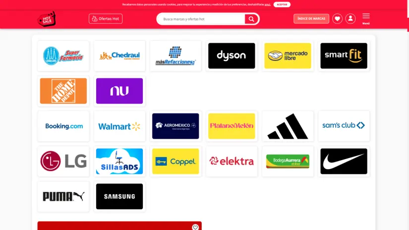 Página oficial del Hot Sale 2025, ahí encontrarás las empresas participantes. Foto: captura de pantalla Página oficial del Hot Sale 2025, ahí encontrarás las empresas participantes. Foto: captura de pantalla.