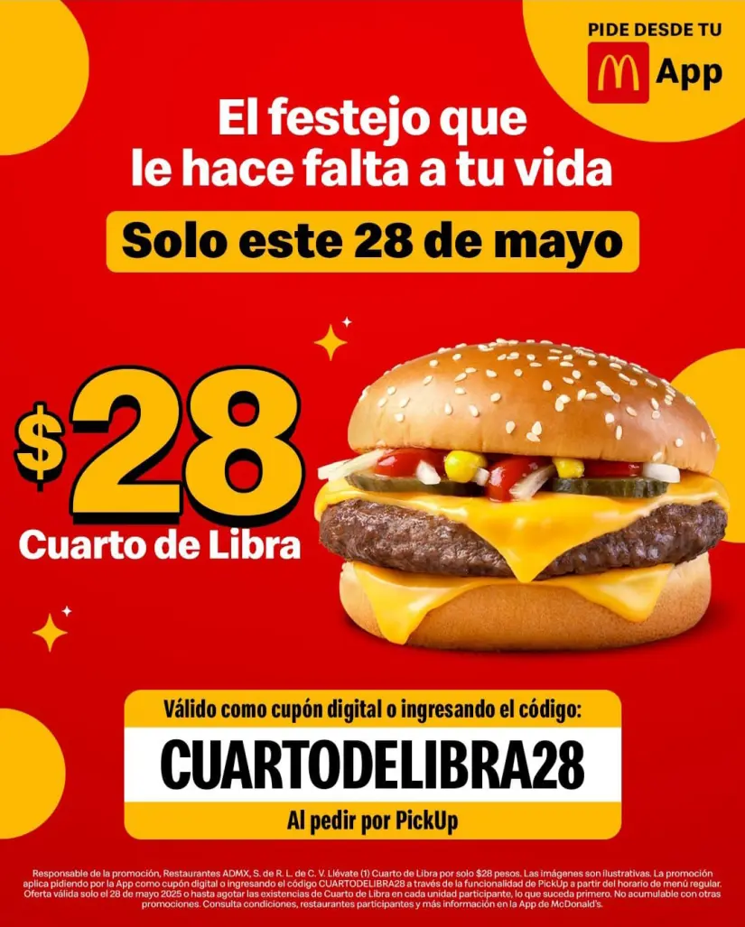 Promoción de Macdonald's por el Dia de la Hamburguesa. Foto: Instagram McDonaldsMx Promoción de Macdonald's por el Dia de la Hamburguesa. Foto: Instagram McDonaldsMx