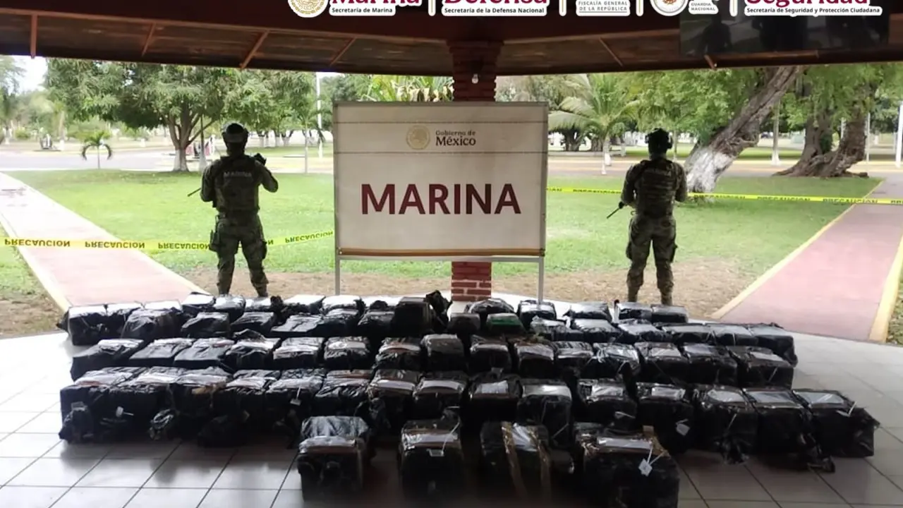 La administración suman más de 38 toneladas de cocaína aseguradas en el mar. Foto: Gob. de México