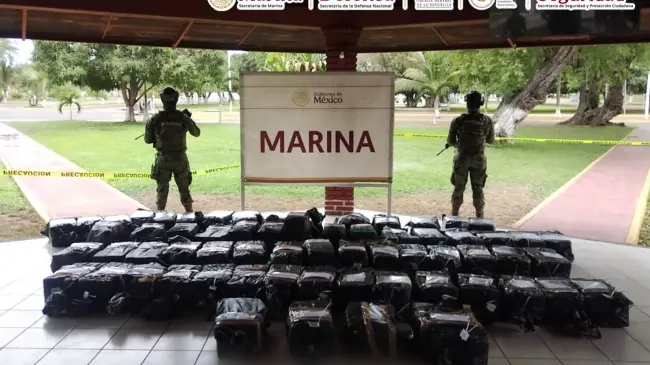 La administración suman más de 38 toneladas de cocaína aseguradas en el mar. Foto: Gob. de México