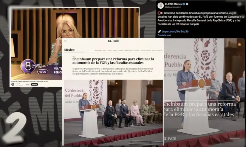 Mentiras sobre la reforma que pretende eliminar la autonomía de la Fiscalía General. Imagen. Mañanera del Pueblo. Mentiras sobre la reforma que pretende eliminar la autonomía de la Fiscalía General. Imagen. Mañanera del Pueblo.