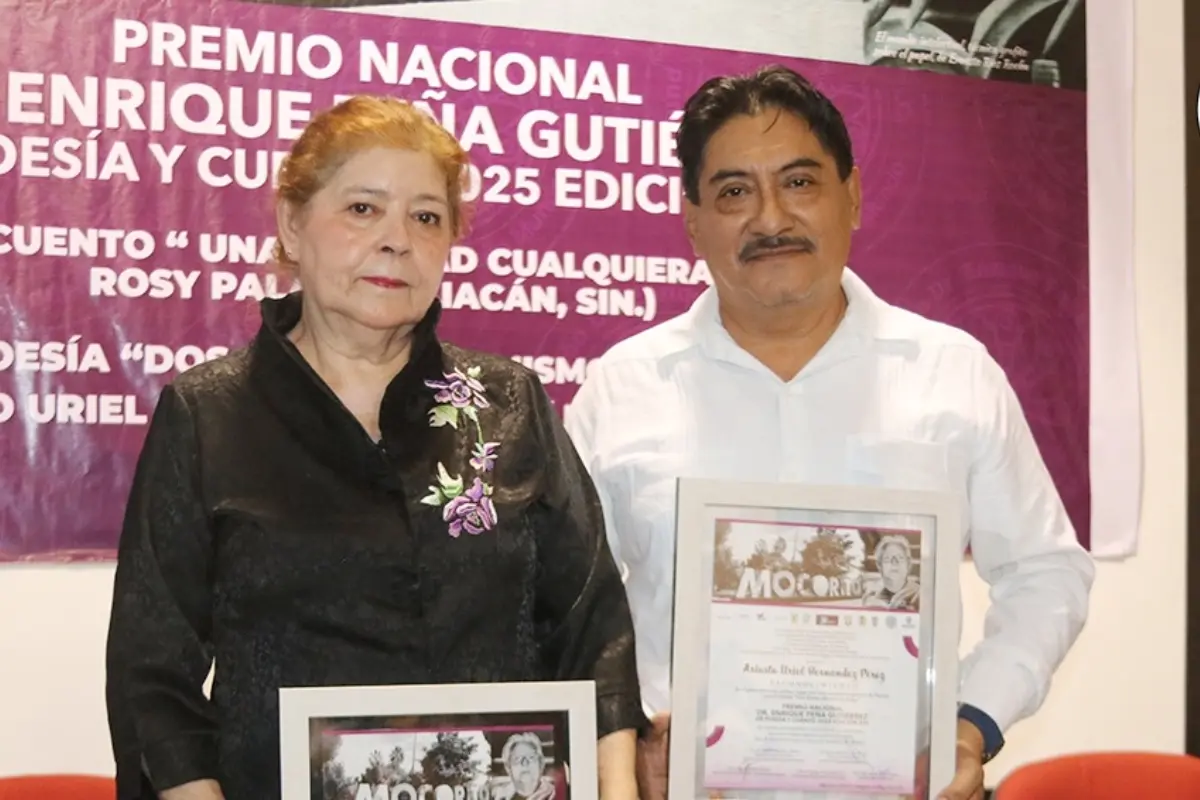 La sinaloense Rosy Palau y el veracruzano Ariosto Hernández, los ganadores de la edición 21 del Premio Nacional Dr. Enrique Peña Gutiérrez de Poesía y Cuento 2025.