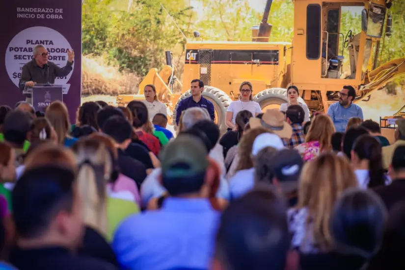 Rubén Rocha Moya pone en marcha construcción de planta potabilizadora al norte de Culiacán El gobernador de Sinaloa puso en marcha la construcción de la nueva planta potabilizadora. Foto: Cortesía