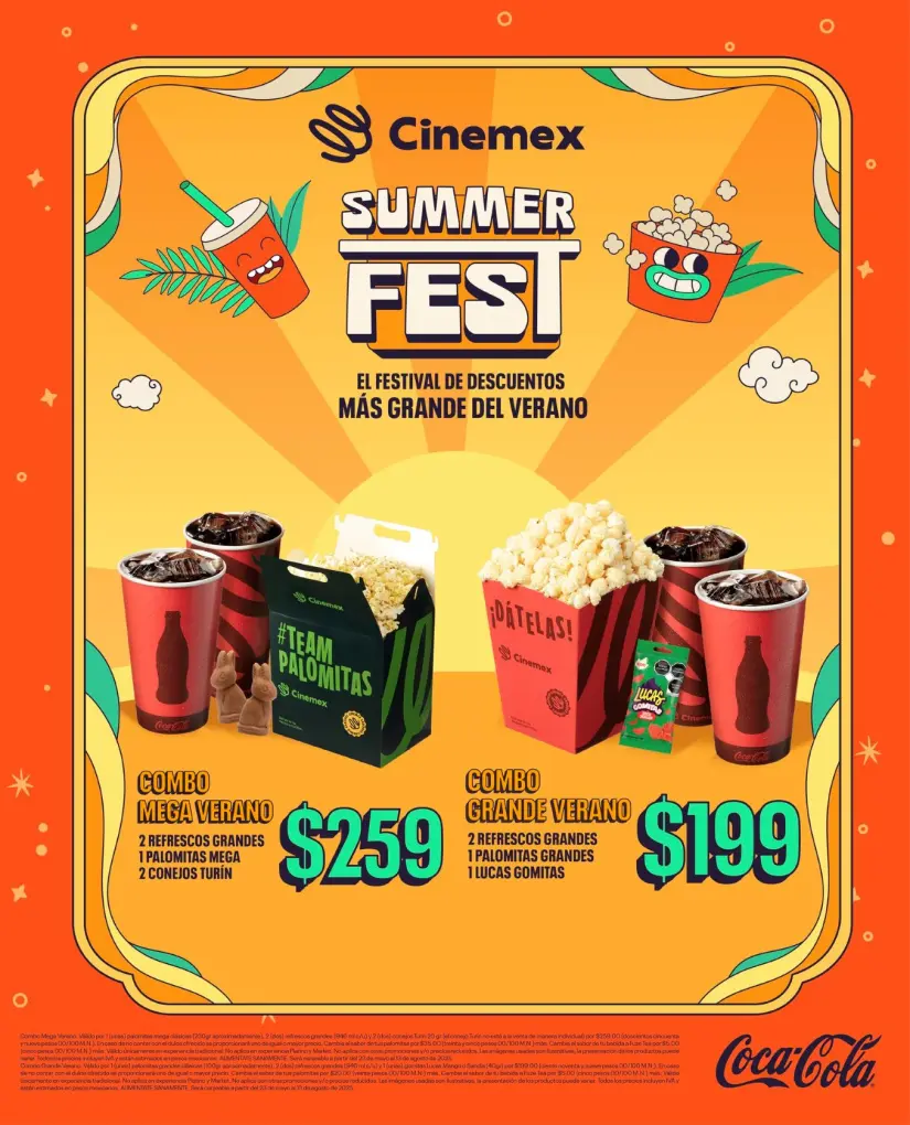 Combos con descuentoo en Summer Fest en Cinemex Combos con descuentoo en Summer Fest en Cinemex. Foto: Cortesía