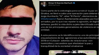 “Con esta acción seguimos construyendo la paz en Sinaloa”: confirma Omar García Harfuch la caída de El Perris