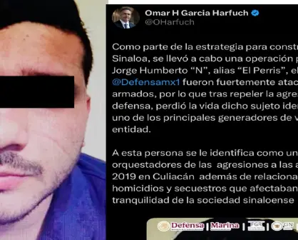 "Con esta acción seguimos construyendo la paz en Sinaloa": confirma Omar García Harfuch la caída de El Perris