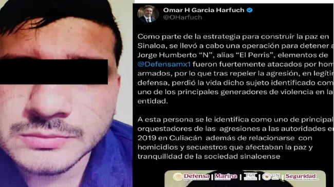 “Con esta acción seguimos construyendo la paz en Sinaloa”: conforma Omar García Harfuch la caída de El Perris.