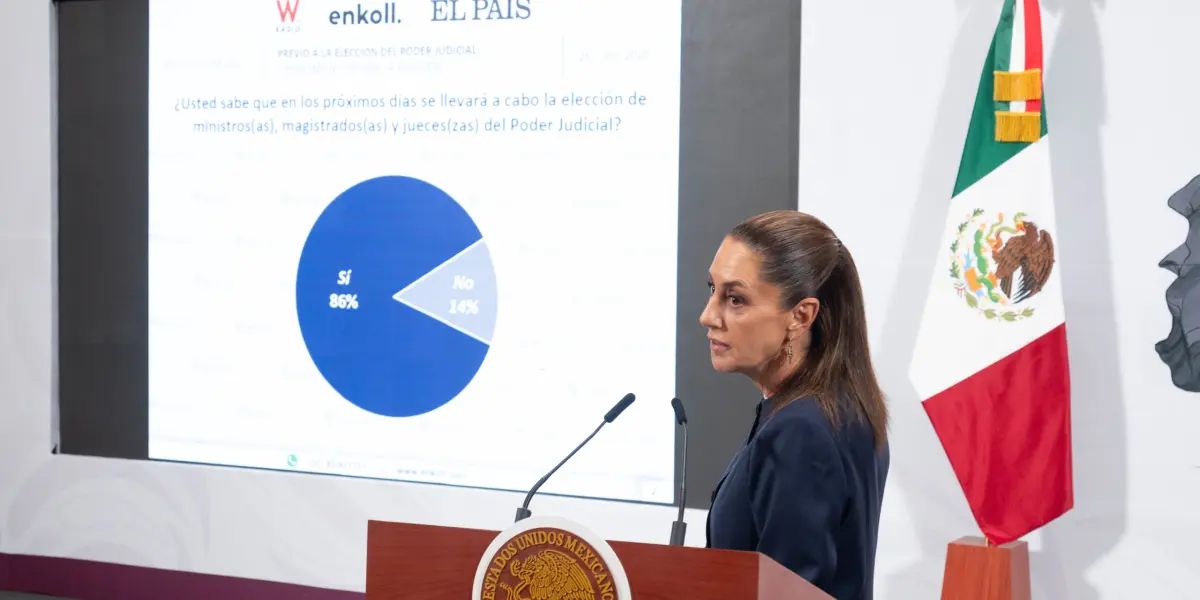 Claudia Sheinbaum en la Mañanera del Pueblo de este lunes 26 de mayo.