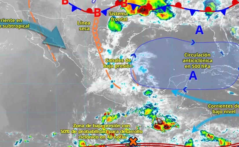 Ciclón tropical Alvin, el primero de la temporada 2025, está por formarse en México El posible ciclón Alvin se encuentra en las costas de Guerrero y Chiapas. Imagen: Conagua
