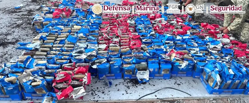 Persona detenida con 2.1 millones de dosis de cocaína en San Luis Río Colorado, la traía escondida entre paquetes de café.