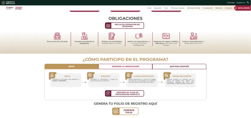 Plataforma web donde podrás realizar tu registro en el programa. Foto: Cortesía. Plataforma web donde podrás realizar tu registro en el programa. Foto: Cortesía.