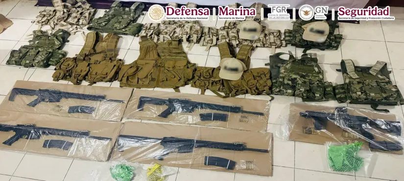 Harfuch confirma la detención de El Pitufo Material asegurado. Foto: Defensa