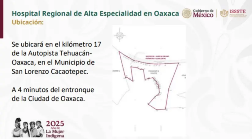 ISSSTE construirá El hospital regional de alta especialidad estará cerca de la capital de Oaxaca. Imagen: ISSSTE