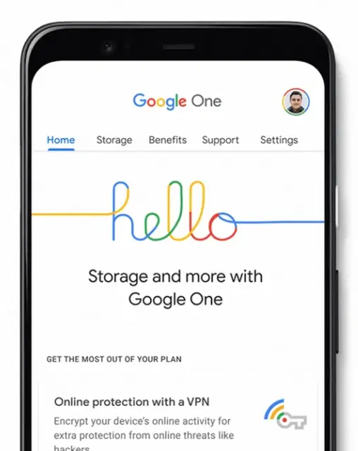 Pasos para comprar almacenamiento en la App Google One. Foto: cortesía.