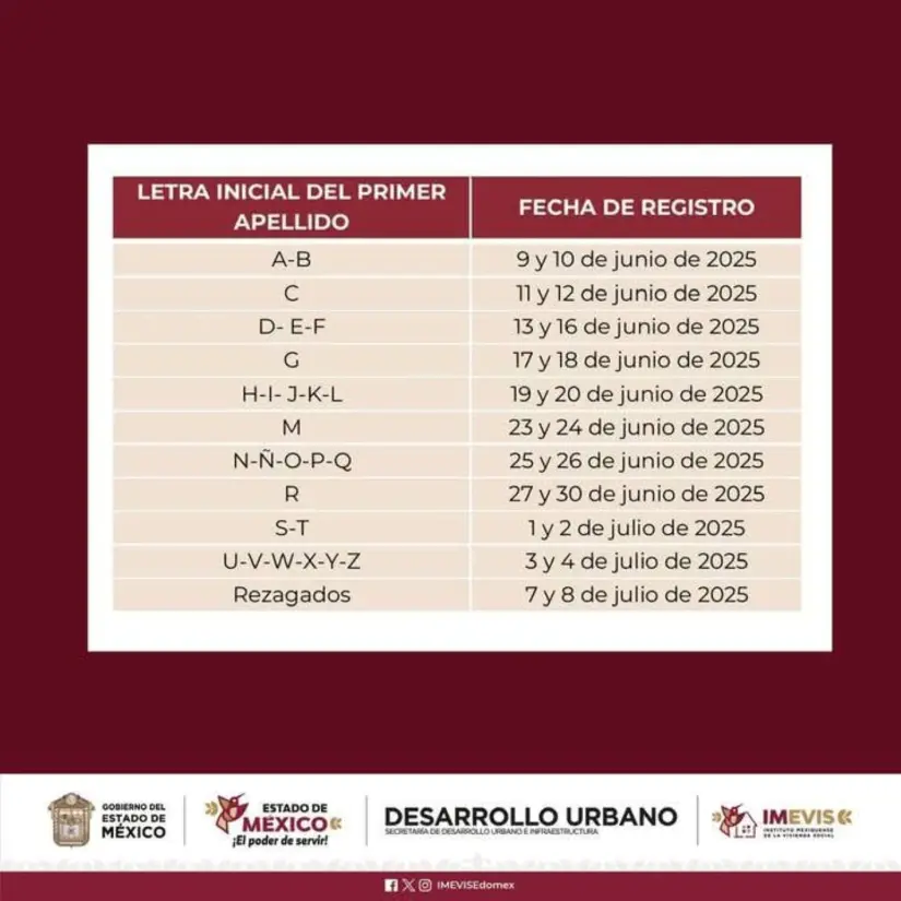 Así quedó el calendario del pre registro para Vivienda para el bienestar y Mi primer hogar. Foto: Cortesía Así quedó el calendario del pre registro para Vivienda para el bienestar y Mi primer hogar. Foto: Cortesía