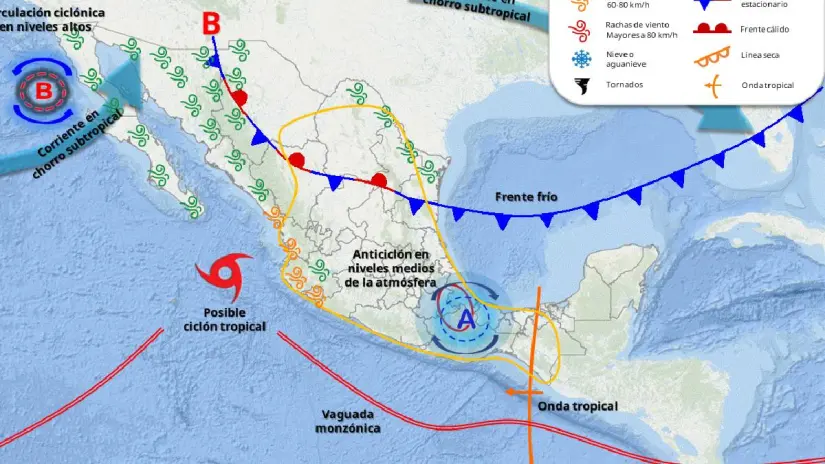 Ciclón Tropical Alvin, Hay probabilidad de que llegue a Sinaloa Posible trayectoria. Foto: Cortesía