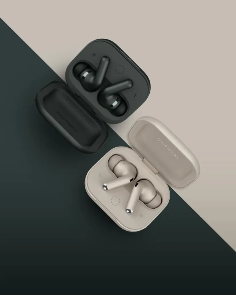 Auriculares Moto Buds+ disponibles en dos colores. Foto: Cortesía Auriculares Moto Buds+ disponibles en dos colores. Foto: Cortesía
