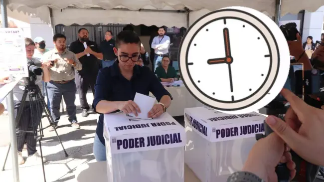 Horario de las casillas para votar por jueces y magistrados. Foto: Cortesía