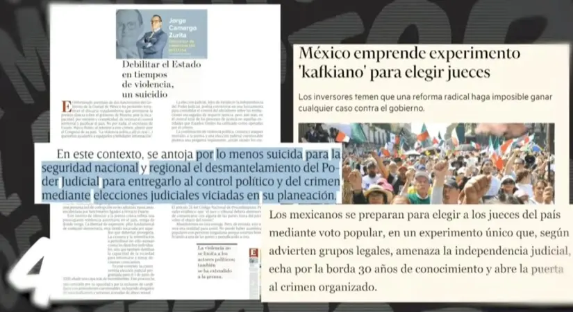 Mentiras sobre la apertura del Poder Judicial para el crimen organizado. Imagen. Mañanera del Pueblo.