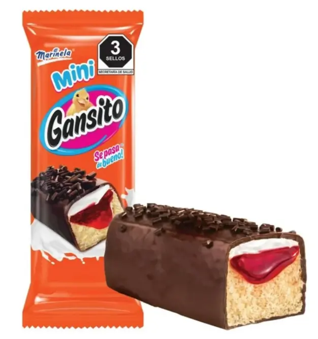 ?Pastelito empacado, Marinela Mini Gansito. Foto: cortesía.
