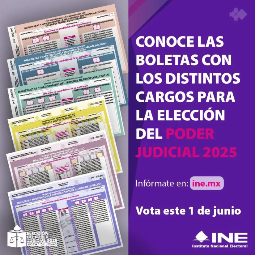 Qué significa el color de las boletas de las elecciones 2025 Qué significa el color de las boletas de las elecciones 2025. Foto: INE