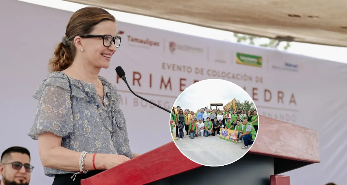 Ninfa Cantú Deándar, secretaria de Economía del Estado, inauguró la construcción de la nueva unidad Mi bodega Aurrera. Foto: Cortesía.