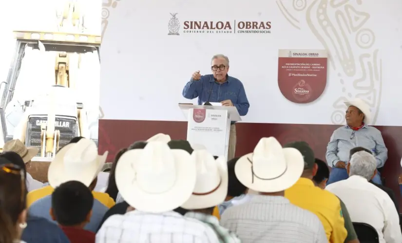 Inicia construcción de la carretera Aguacaliente Grande-Baymena en Choix Es una inversión de más de 28 millones. Foto: Gob. de Sinaloa