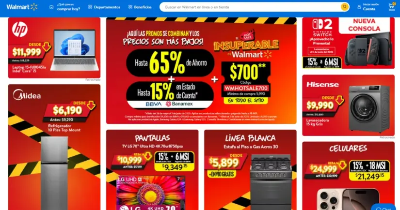 Últimos días del Hot Sale 2025: ofertas y promociones en Walmart Aprovecha estas ofertas antes de que se termine el Hot Sale 2025 en Walmart. Imagen: walmart.com.mx