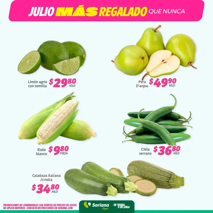 Aprovecha las ofertas en frutas y verduras en Soriana. Imagen: Cortesía