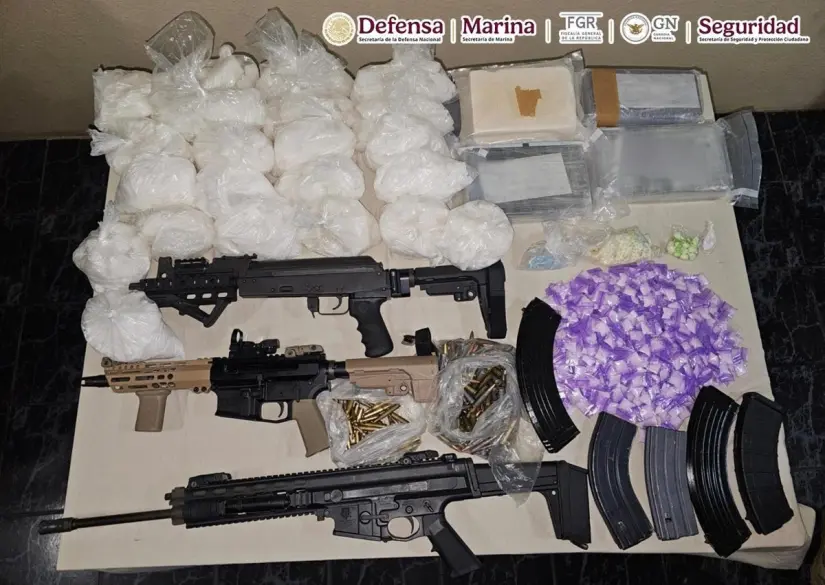 Armas y drogas decomisadas en Tijuana, Baja California. Armas y drogas decomisadas en Tijuana, Baja California.