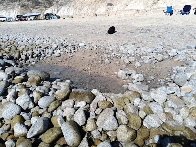 imagen recuadro Aguas termales El Sargento en la playa Agua caliente, en Baja California Sur Foto: Rolf Philip