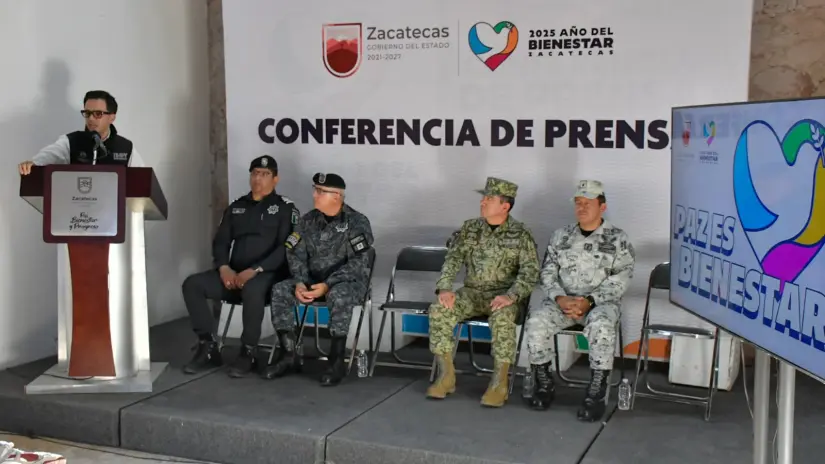 La detención se confirmó en conferencia. Foto: SSP Zacatecas