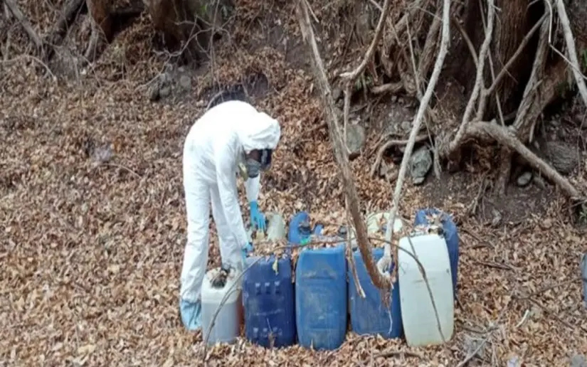 Aseguran químicos por 31 millones de pesos para metanfetamina en Sinaloa Las sustancias químicas aseguradas eran usadas para elaborar metanfetamina. Foto: Sedena