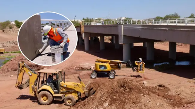 Ya casi está listo el puente Santa Fe, en Culiacán. Foto: Cortesía