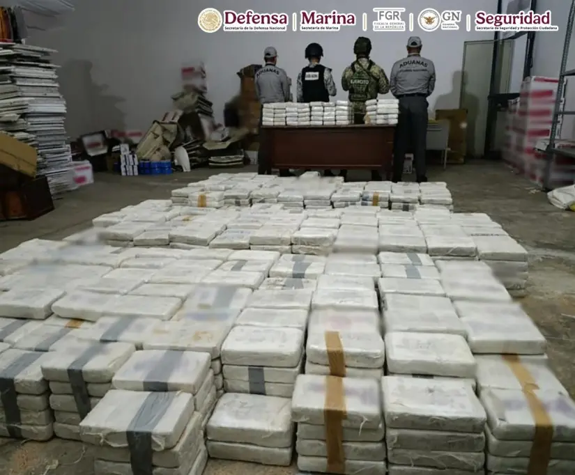 Chiapas SSPC decomisa más de una tonelada de cocaína Material asegurado. Foto: SSPC