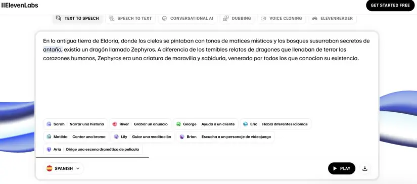 Eleven v3. Imagen. elevenlabsio.com